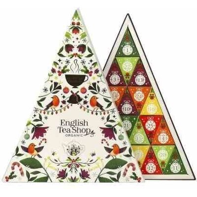 ENGLISH TEA SHOP Zestaw herbatek Kalendarz Adwentowy trójkątny biały 25 piramidek BIO 50g ENGLISH TEA SHOP Zestaw herbatek Kalendarz Adwentowy trójkątny biały 25 piramidek BIO 50g