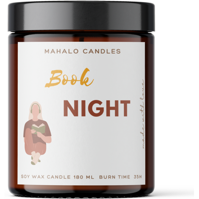 Świeca sojowa BOOKISH EVENING 180ml Handmade MahaloCandles Świeca sojowa BOOKISH EVENING 180ml Handmade MahaloCandles