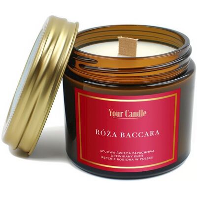 YOUR CANDLE - Rose Baccara - Wooden Wick - Świeca YOUR CANDLE - Rose Baccara - Wooden Wick - Świeca