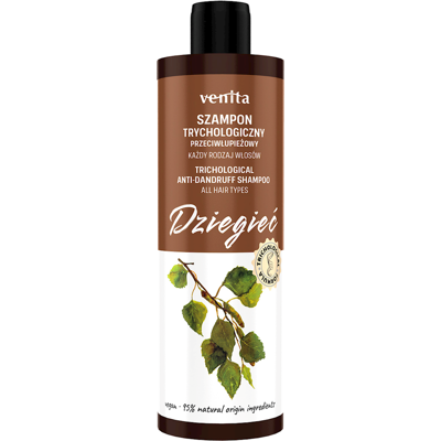 VENITA Trychologiczny szampon Dziegieć przeciwłupieżowy do każdego rodzaju włosów 300ml VENITA Trychologiczny szampon Dziegieć przeciwłupieżowy do każdego rodzaju włosów 300ml