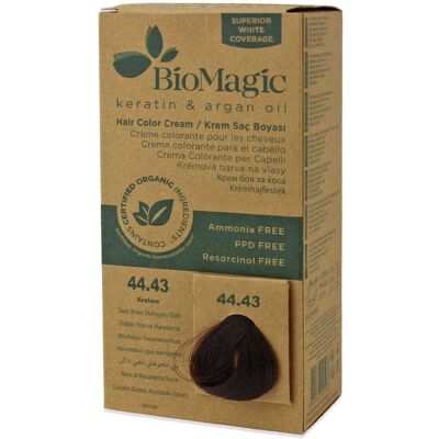 BIOMAGIC (farby do włosów) FARBA DO WŁOSÓW GŁĘBOKI ZŁOTO - MAHONIOWY BRĄZ (44.43) 250 g - BIOMAGIC BIOMAGIC (farby do włosów) FARBA DO WŁOSÓW GŁĘBOKI ZŁOTO - MAHONIOWY BRĄZ (44.43) 250 g - BIOMAGIC