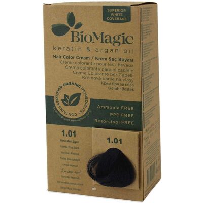 BIOMAGIC (farby do włosów) FARBA DO WŁOSÓW INTENSYWNA NIEBIESKA CZERŃ (1.01) 250 g - BIOMAGIC BIOMAGIC (farby do włosów) FARBA DO WŁOSÓW INTENSYWNA NIEBIESKA CZERŃ (1.01) 250 g - BIOMAGIC