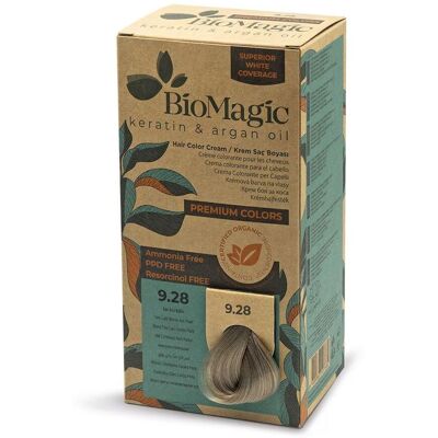 FARBA DO WŁOSÓW POPIELATO PERŁOWY BARDZO JASNY BLOND (9.28) 170 ml - BIOMAGIC FARBA DO WŁOSÓW POPIELATO PERŁOWY BARDZO JASNY BLOND (9.28) 170 ml - BIOMAGIC