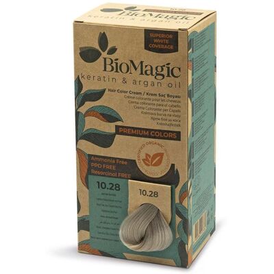 FARBA DO WŁOSÓW POPIELATO PERŁOWY JASNY NATURALNY BLOND (10.28) 170 ml - BIOMAGIC FARBA DO WŁOSÓW POPIELATO PERŁOWY JASNY NATURALNY BLOND (10.28) 170 ml - BIOMAGIC