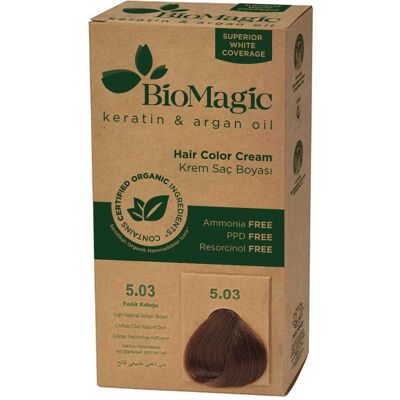 FARBA DO WŁOSÓW JASNY ZŁOTY BRĄZ (5.03) 250 g - BIOMAGIC FARBA DO WŁOSÓW JASNY ZŁOTY BRĄZ (5.03) 250 g - BIOMAGIC