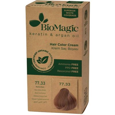 FARBA DO WŁOSÓW GŁĘBOKI ZŁOTY BLOND (77.33) 250 g - BIOMAGIC FARBA DO WŁOSÓW GŁĘBOKI ZŁOTY BLOND (77.33) 250 g - BIOMAGIC