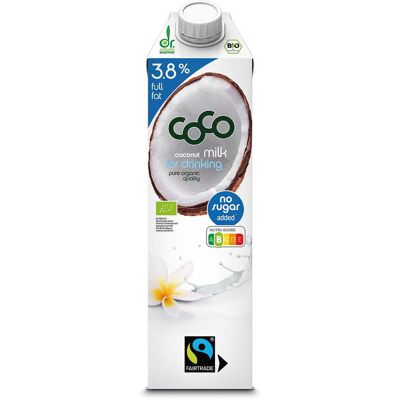 COCO DR. MARTINS COCONUT MILK - NAPÓJ KOKOSOWY DO PICIA 3,8 % TŁUSZCZU BEZ DODATKU CUKRÓW FAIR TRADE BIO 1 L - COCO (DR MARTINS) COCO DR. MARTINS COCONUT MILK - NAPÓJ KOKOSOWY DO PICIA 3,8 % TŁUSZCZU BEZ DODATKU CUKRÓW FAIR TRADE BIO 1 L - COCO (DR MARTINS)
