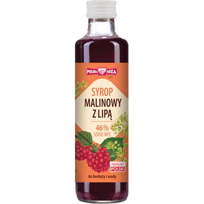 POLSKA RÓŻA Syrop malinowy z lipą 46% soku 250ml POLSKA RÓŻA POLSKA RÓŻA Syrop malinowy z lipą 46% soku 250ml POLSKA RÓŻA