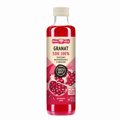 POLSKA ROŻA GRANAT sok 100% NFC 250ml bez dodatku cukru POLSKA RÓŻA POLSKA ROŻA GRANAT sok 100% NFC 250ml bez dodatku cukru POLSKA RÓŻA