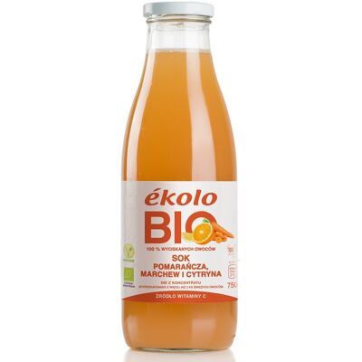 EKOWITAL Sok pomarańcza-marchew-cytryna BIO 750 ml EKOLO EKOWITAL Sok pomarańcza-marchew-cytryna BIO 750 ml EKOLO