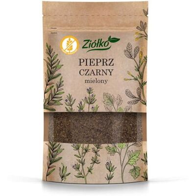 Ziółko Pieprz Czarny mielony bezglutenowy 60 g Ziółko Pieprz Czarny mielony bezglutenowy 60 g