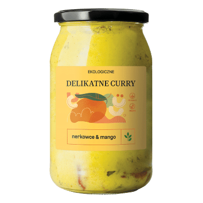 CURRY DELIKATNE Z ORZECHAMI NERKOWCA I MANGO BIO 900 ml - ZAKWASOWNIA CURRY DELIKATNE Z ORZECHAMI NERKOWCA I MANGO BIO 900 ml - ZAKWASOWNIA