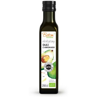 OLEJ Z AWOKADO TŁOCZONY NA ZIMNO KETO BIO 250 ml - BATOM OLEJ Z AWOKADO TŁOCZONY NA ZIMNO KETO BIO 250 ml - BATOM