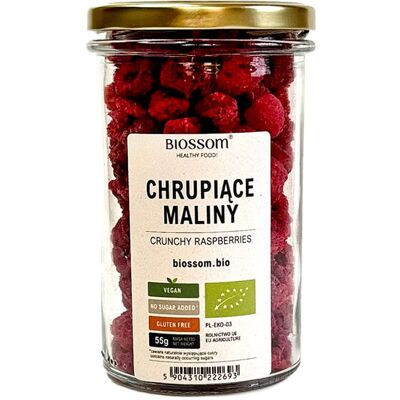 BIOSSOM (przekąski) MALINY LIOFILIZOWANE CHRUPIĄCE BEZGLUTENOWE BIO 55 g - BIOSSOM BIOSSOM (przekąski) MALINY LIOFILIZOWANE CHRUPIĄCE BEZGLUTENOWE BIO 55 g - BIOSSOM