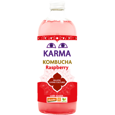 KARMA KOMBUCHA (kombuche, piwa imbirowe) KOMBUCHA O SMAKU MALINOWYM FAIR FOR LIFE DEMETER BIO 1 L - KARMA KOMBUCHA KARMA KOMBUCHA (kombuche, piwa imbirowe) KOMBUCHA O SMAKU MALINOWYM FAIR FOR LIFE DEMETER BIO 1 L - KARMA KOMBUCHA