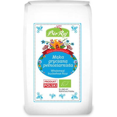 BIO RAJ (100 % z Polski) MĄKA GRYCZANA PEŁNOZIARNISTA BIO (POLSKA) 600 g - BIO RAJ BIO RAJ (100 % z Polski) MĄKA GRYCZANA PEŁNOZIARNISTA BIO (POLSKA) 600 g - BIO RAJ