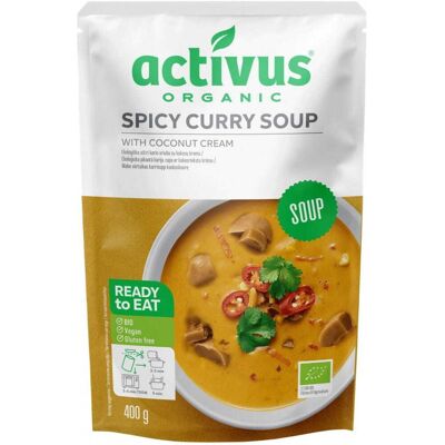 ACTIVUS Zupa pikantne curry z kremem kokosowym i grzybami shiitake BIO 400 g ACTIVUS Zupa pikantne curry z kremem kokosowym i grzybami shiitake BIO 400 g