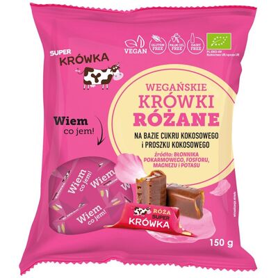 ME GUSTO (krówki wegańskie, czekolady, wafelki) KRÓWKI O SMAKU RÓŻANYM BEZMLECZNE BEZGLUTENOWE BIO 150 g - ME GUSTO (SUPER KRÓWKA) ME GUSTO (krówki wegańskie, czekolady, wafelki) KRÓWKI O SMAKU RÓŻANYM BEZMLECZNE BEZGLUTENOWE BIO 150 g - ME GUSTO (SUPER KRÓWKA)