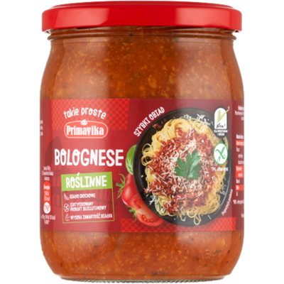 PRIMAVIKA (przetwory i pasty vege) SOS WEGAŃSKI BOLOGNESE BEZGLUTENOWY 470 g - PRIMAVIKA PRIMAVIKA (przetwory i pasty vege) SOS WEGAŃSKI BOLOGNESE BEZGLUTENOWY 470 g - PRIMAVIKA