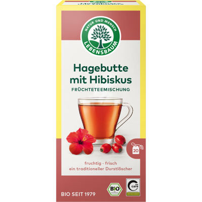 HERBATKA DZIKA RÓŻA Z HIBISKUSEM BIO (20 x 2,5 g) 50 g - LEBENSBAUM HERBATKA DZIKA RÓŻA Z HIBISKUSEM BIO (20 x 2,5 g) 50 g - LEBENSBAUM