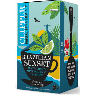 HERBATKA YERBA MATE Z MIĘTĄ I LIMONKĄ BIO (20 x 2 g) 40 g - CLIPPER HERBATKA YERBA MATE Z MIĘTĄ I LIMONKĄ BIO (20 x 2 g) 40 g - CLIPPER