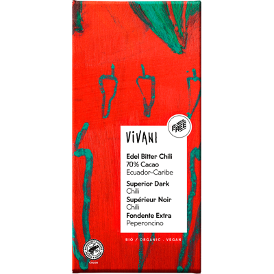 CZEKOLADA GORZKA Z CHILI BIO 80 g - VIVANI CZEKOLADA GORZKA Z CHILI BIO 80 g - VIVANI