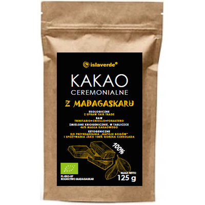 BIO VERDE KAKAO CEREMONIALNE - TABLICZKA GORZKA 100 % KAKAO BIO 125 g - ISLAVERDE (SEGURA) BIO VERDE KAKAO CEREMONIALNE - TABLICZKA GORZKA 100 % KAKAO BIO 125 g - ISLAVERDE (SEGURA)