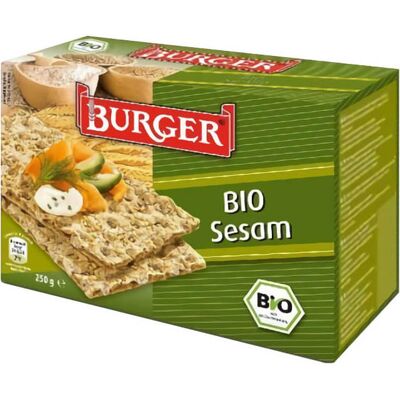 Burger Pełnoziarnista żytnia z sezamem bio 250 g - Chleb chrupki Burger Pełnoziarnista żytnia z sezamem bio 250 g - Chleb chrupki