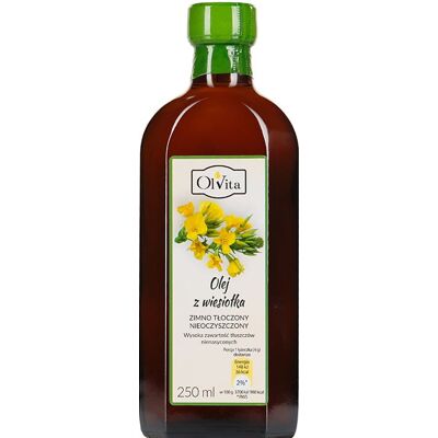 Olej z wiesiołka zimnotłoczony nieoczyszczony 250ml OLVITA Olej z wiesiołka zimnotłoczony nieoczyszczony 250ml OLVITA