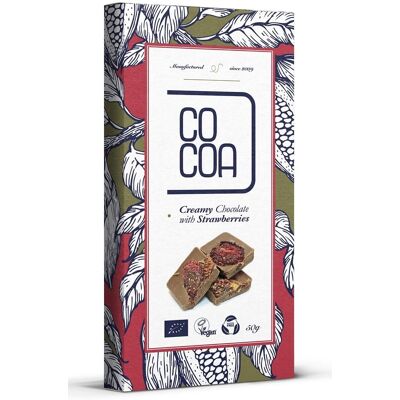 CZEKOLADA CREAMY Z TRUSKAWKAMI BIO 50 g - COCOA CZEKOLADA CREAMY Z TRUSKAWKAMI BIO 50 g - COCOA
