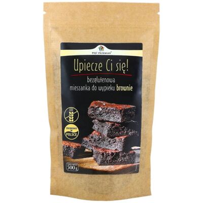 Bezglutenowa mieszanka do wypieku brownie Pięć Przemian, 500g Bezglutenowa mieszanka do wypieku brownie Pięć Przemian, 500g