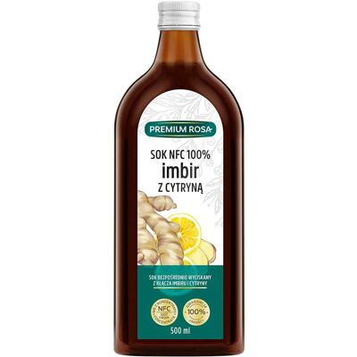 PREMIUM ROSA Sok z kłącza imbiru i cytryny 500 ml PREMIUM ROSA Sok z kłącza imbiru i cytryny 500 ml