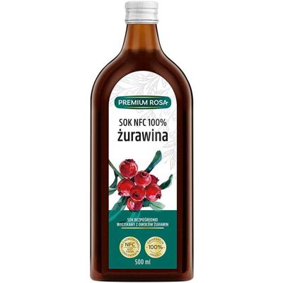 PREMIUM ROSA Sok z żurawiny 100% 500 ml PREMIUM ROSA Sok z żurawiny 100% 500 ml
