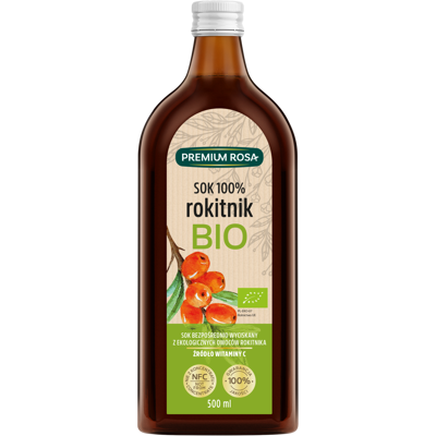 Rokitnik sok 100% BIO bez cukru 500 ml Premium Rosa Rokitnik sok 100% BIO bez cukru 500 ml Premium Rosa