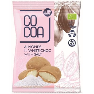 MIGDAŁY W BIAŁEJ POLEWIE Z SOLĄ BIO 70 g - COCOA MIGDAŁY W BIAŁEJ POLEWIE Z SOLĄ BIO 70 g - COCOA