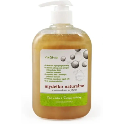 Mydełko naturalne z nanosrebrem w płynie 500ml VINSVIN Mydełko naturalne z nanosrebrem w płynie 500ml VINSVIN