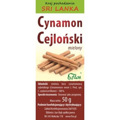 Flos Cynamon Cejloński Mielony 50G Flos Cynamon Cejloński Mielony 50G