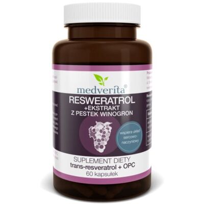 Medverita Resweratrol OPC 60 K pestki winogron Medverita Resweratrol OPC 60 K pestki winogron