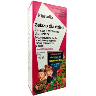 Floradix Żelazo dla Dzieci - Płynny, Wegański, Bezglutenowy Floradix Żelazo dla Dzieci - Płynny, Wegański, Bezglutenowy