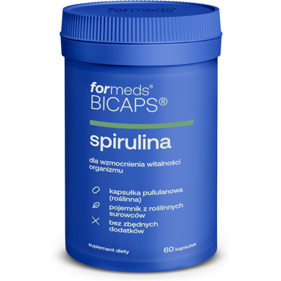 Bicaps Spirulina hawajska 530mg 60 porcji 60 kapsułek ForMeds Bicaps Spirulina hawajska 530mg 60 porcji 60 kapsułek ForMeds