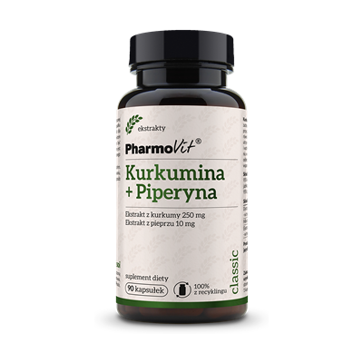 Pharmovit Kurkuma + Piperyna 90 Kapsułek - Suplement diety Pharmovit Kurkuma + Piperyna 90 Kapsułek - Suplement diety