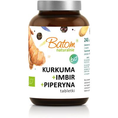 Batom Ekologiczny Suplement Kurkuma Imbir Czarny Pieprz - 120g Batom Ekologiczny Suplement Kurkuma Imbir Czarny Pieprz - 120g