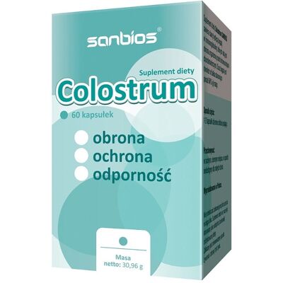 Suplement kolostrum SANBIOS - Wspiera Odporność - 60 Kapsułek Suplement kolostrum SANBIOS - Wspiera Odporność - 60 Kapsułek