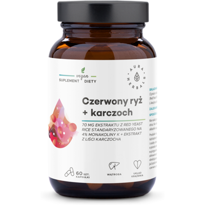 Aura Herbals Czerwony Ryż i Karczoch Kapsułki - Suplement Diety Aura Herbals Czerwony Ryż i Karczoch Kapsułki - Suplement Diety