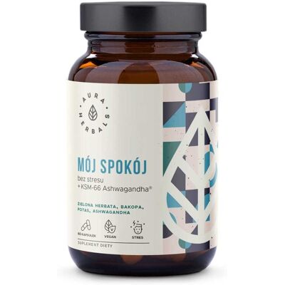 Mój spokój bez stresu z Ashwagandhą (60 kaps.) Aura Herbals Mój spokój bez stresu z Ashwagandhą (60 kaps.) Aura Herbals