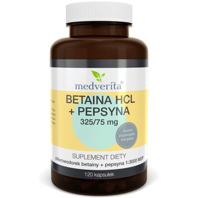 Medverita Betaina + Pepsyna 120 kapsułek Medverita Betaina + Pepsyna 120 kapsułek