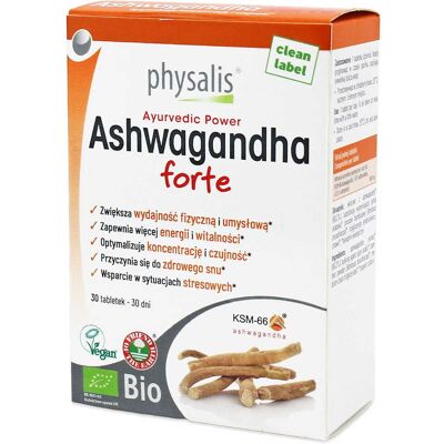 ASHWAGANDHA FORTE BIO 30 TABLETEK - PHYSALIS ASHWAGANDHA FORTE BIO 30 TABLETEK - PHYSALIS