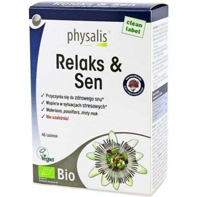 TABLETKI NA RELAKS I SEN BIO 45 szt. - PHYSALIS TABLETKI NA RELAKS I SEN BIO 45 szt. - PHYSALIS