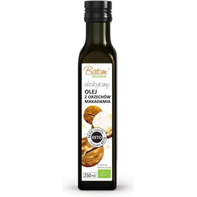 OLEJ Z ORZECHÓW MAKADAMIA VIRGIN KETO BIO 250 ml - BATOM OLEJ Z ORZECHÓW MAKADAMIA VIRGIN KETO BIO 250 ml - BATOM