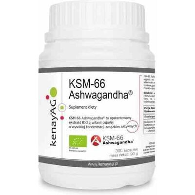 Kenay KSM-66 Ashwagandha Suplement diety - 300 kapsułek Kenay KSM-66 Ashwagandha Suplement diety - 300 kapsułek